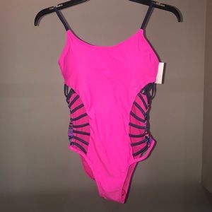 Hot pink XL one piece cut out swimsuit